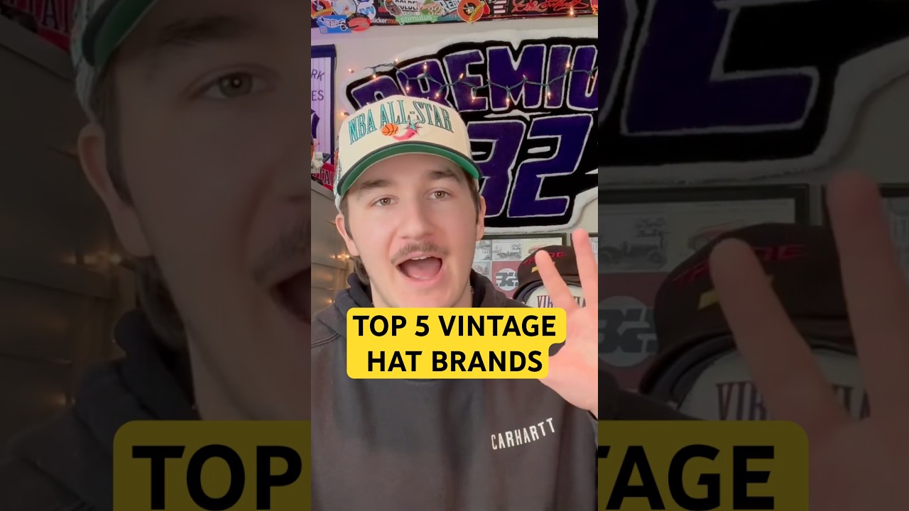 TOP 5️⃣ vintage hat brands to look for when thrifting or looking for rare vintage hats from the 90’s
