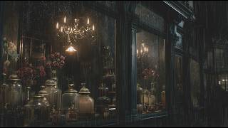 A Rainy Night Outside an Old Perfume Shop