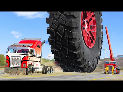 Gigantic Wheel Crushes Cars #4- Beamng drive