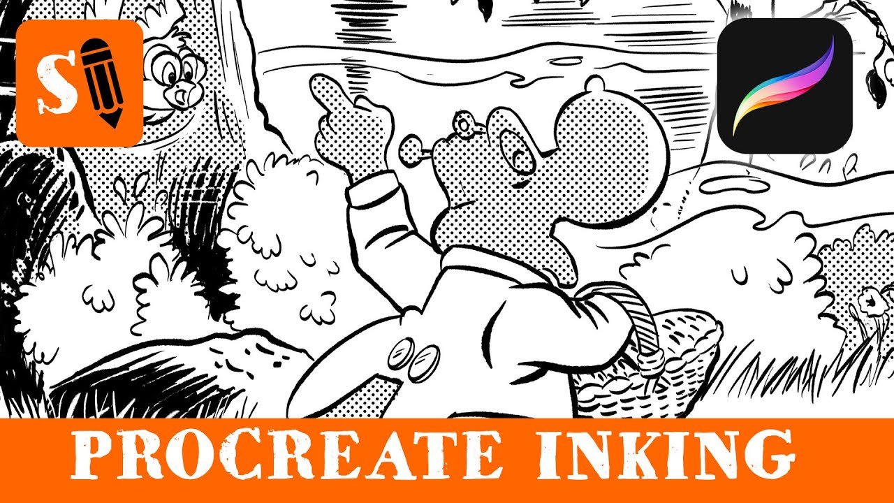 Procreate Inking in Vintage Style with Custom Brushes