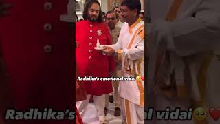 Radhika's emotional vidal #ambani #ambaniwedding #anantambani #radhikamerchant