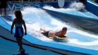 EmbarrASSment! Butt crack on the flowrider! Spectators laughing.
