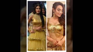 Download lagu Surabhi Chanda 💕Surabhi Jyoti💓 same colour💞 lehenga collection mp3