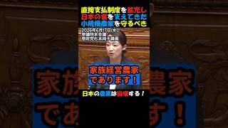 【農家の崩壊】#参政党 #杉本純子 直接支払制度を拡充し、日本の食を支えてきた小規模農家を守るべき！このままでは日本の農家は崩壊する！#政治ニュース #国会 #年金 #高市内閣 #農林水産省 #米不足