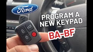 How to program key pad for BA BF Ford Falcon