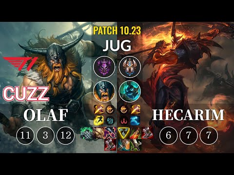 T1 Cuzz Olaf vs Hecarim Jungle - KR Patch 10.23