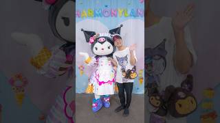 新しいコースターと一緒に撮ってもらった🥹🫶 #サンリオ #sanrio #ハーモニーランド #クロミ #kuromi