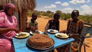 Cooking Authentic  African local sweet potatoes and beans in the Village