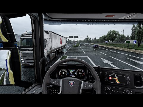 4K Realistic Rainy Ultra Graphic v2 |Euro Truck Simulator 2 Snowymoon Mods Gameplay 2025