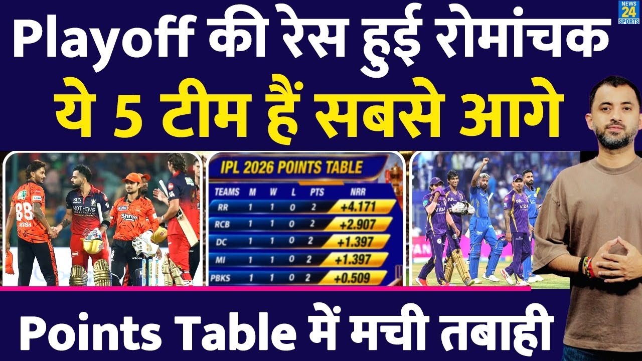 IPL 2026 Points Table : Playoff Race हुई रोमांचक, 5 टीम सबसे आगे | RCB | MI | RR | CSK | LSG | DC