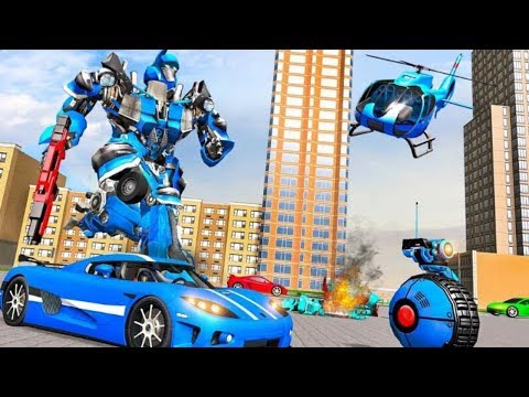 US Police Robot Transform Helicopter Wars | Hero Robot Tank Helicopter Android Gameplay