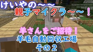 けいやの「親子マイクラ」実況part34　羊さん。どうぞこちらに。羊毛生産工場～その２～