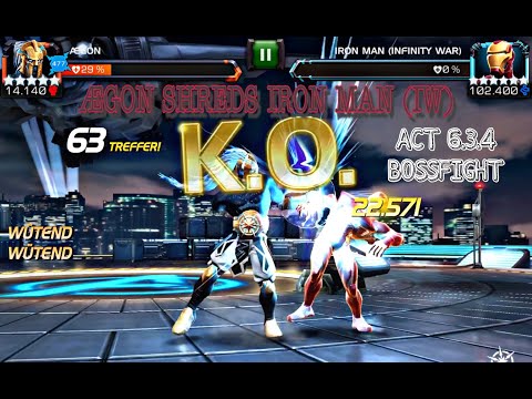 Mcoc | Act 6.3.4 - Bossfight | 5* r5 Ægon vs. Iron Man (Infinity War)