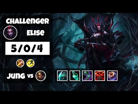 Elise vs Nidalee KOREAN Challenger JUNGLE (5/0/4) - v11.6