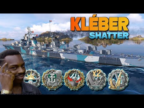 Destroyer Kléber on map Shatter, STRONK PLAYER - World of Warships
