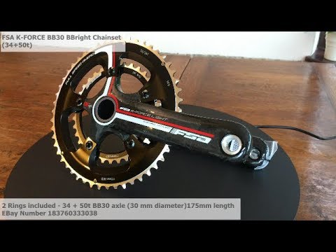 FSA K-FORCE Light Carbon BB30 BBright Chainset (34+50 t) Compact 10 s (NEW) 175 mm