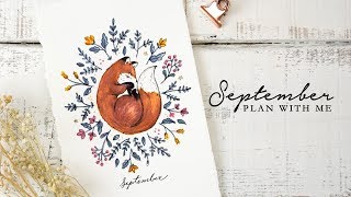 Plan with me | September 2018 Bullet Journal Setup | Fox and Flowers