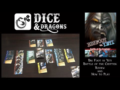 Dice and Dragons - Big Foot vs Yeti Battle of the Cryptids Review and How to Play
