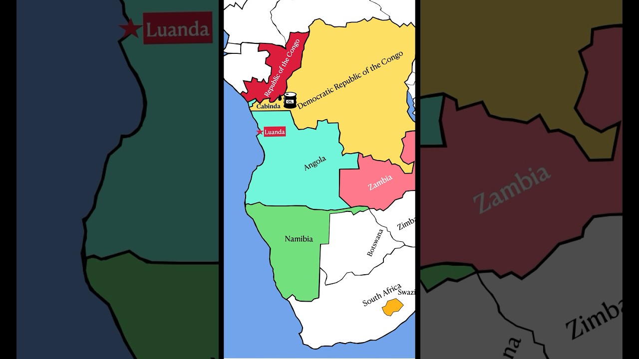 Angola (अंगोला) #africa #africamap #geography #viralmaps #viralvideos #cognitoias #maps #upsc #ssc