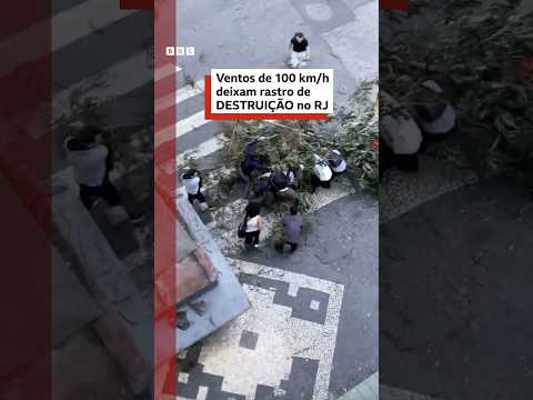 Ventos de 100 km/h deixam rastros de destruição no RJ