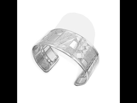 Ethnopur Solid silver engraved Tuareg bracelet