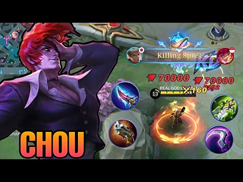 Chou build one shot combo damage be like || Mobile Legends