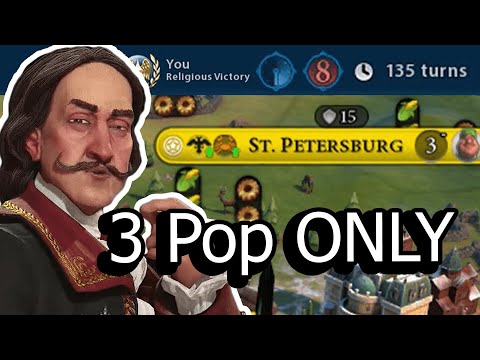 DEITY Peter Is So Broken I Can Win With Only 3 Pop AND One Era Behind - Civ6 Limited Population