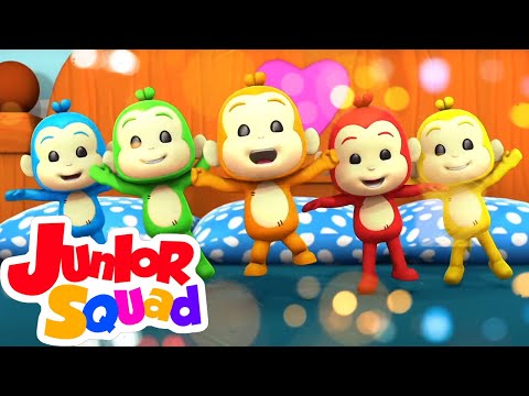 Cinq petits singes | Dessin animé | Junior Squad Française | Musique enfant | Préscolaire