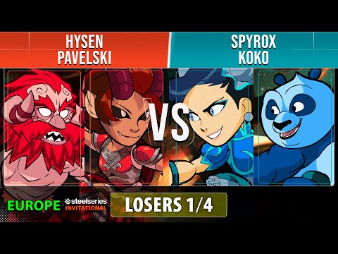 Hysen & Pavelski VS Spyrox & Koko - Losers 1/4 - EU - Brawlhalla SteelSeries Invitational 2022