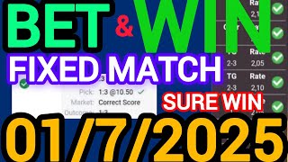TODAY CORRECT SCORE PREDICTIONS 01/07/2025/FOOTBALL PREDICTIONS TODAY/SOCCER BETTING TIPS/SURE TIPS.