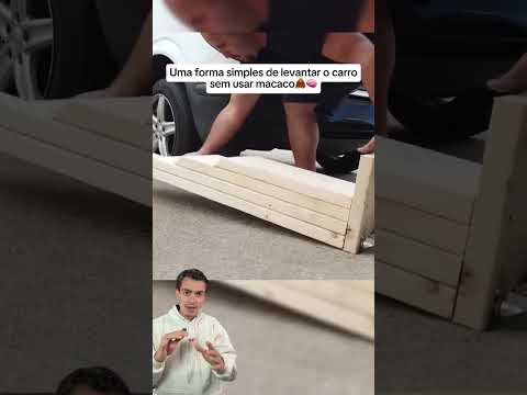 Rampa de madeira levanta carro só de subir e facilita manutenção rápida #dicas #carros
