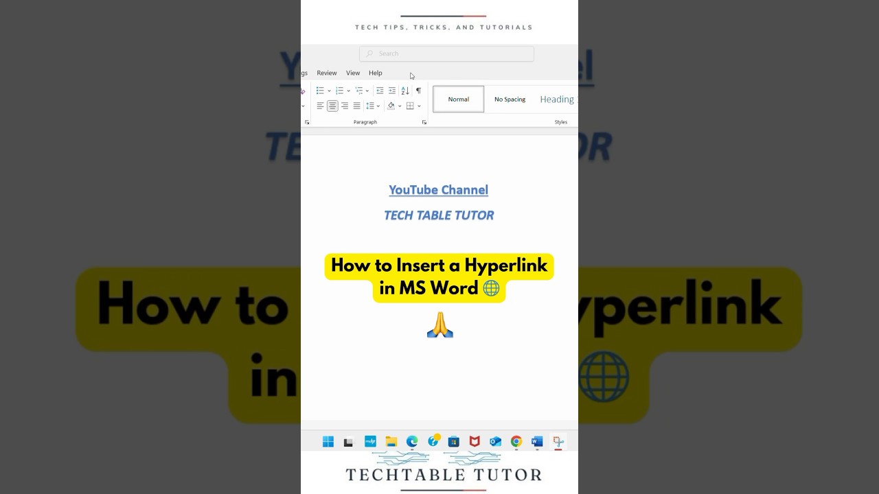 Insert Hyperlink in Word in Seconds! 🌐 | Quick & Easy Tutorial  #MSWord #WordTips #techtips