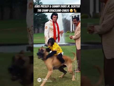 Elvis Presley & Sammy Davis Jr. Scatter the Chimp Graceland Chaos 😳🐒 #shorts #viral #elvispresley