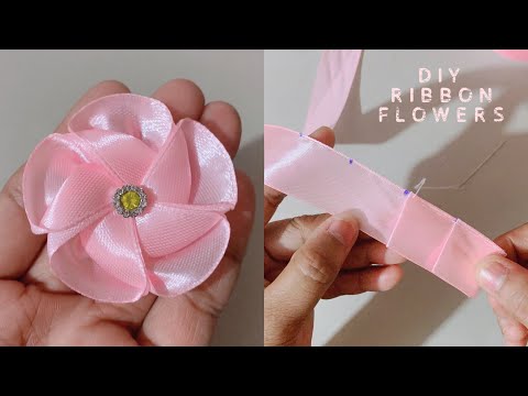 DIY Ribbon Flowers - Super Easy Ribbon Flower Making - How to make ribbon crafts