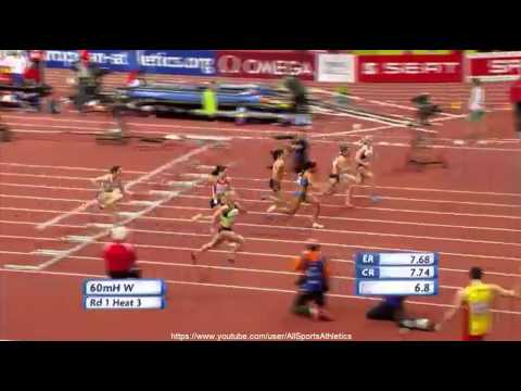 European Indoor Championships Prague - Lucy Hatton 7.96 - Women's 60 Metres Hurdles Heat 3
