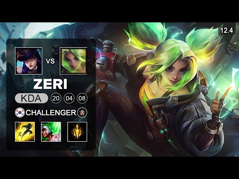 Zeri ADC vs Caitlyn - KR Challenger - Season 12 Patch 12.4