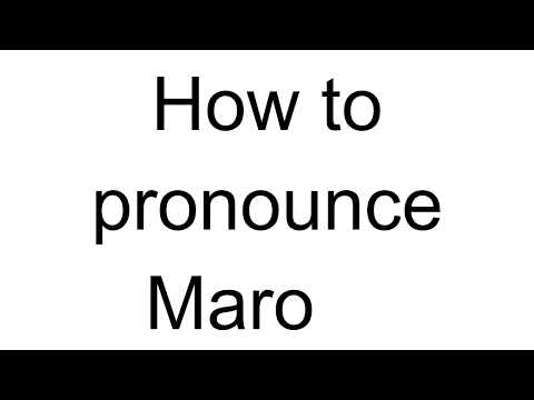 How to Pronounce Maro   (Slovak)