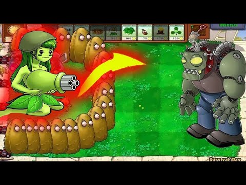 PVZ PC Fusion Challenge!! Girl Gatling Tall-nut VS Dr.Zombies | PVZ 2 #68