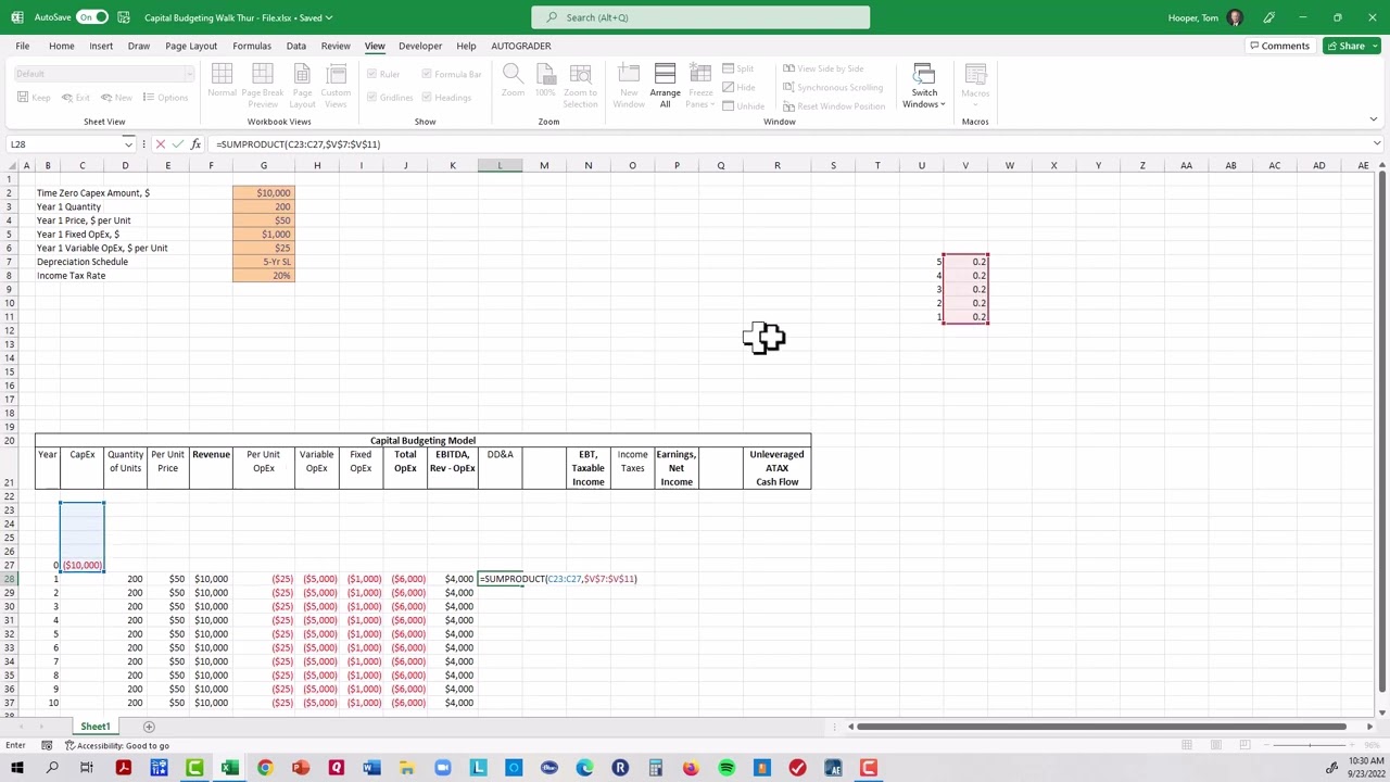 Capital Budgeting Walk Thru 1