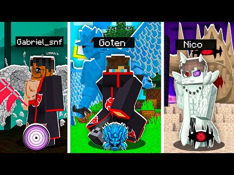 MINECRAFT MAS TEMOS RAÇAS DA AKATSUKI! (pain,obito e itachi)