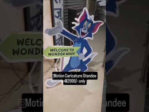 Hand Shaking Cartoon Standee