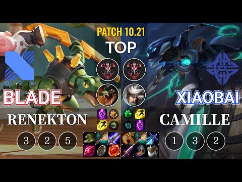 DRX Blade Renekton vs ES Xiaobai Camille Top - KR Patch 10.21