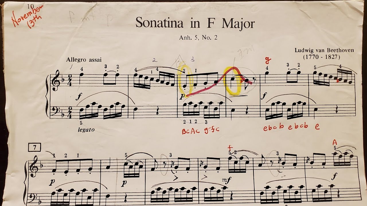 Beethoven Sonatina in F major, Anh.5 No.2, 1st movement - Allegro assai.  2021 Piano Recital