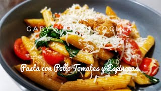 Como Hacer PASTA CON POLLO RIQUISIMA 🍝!!(Penne Rigati con Pollo, Tomate y Espinaca). #106 😋😋