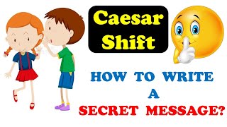 Puzzles for kids|How to send secret messages|Cryptography|Simple Cipher for kids|CAESAR SHIFT