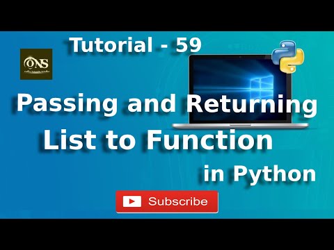 Passing And Returning List To Function In Python Tutorial 59 Python Tutorial