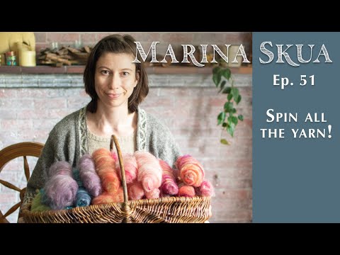 Marina Skua Ep 51 – Batts and hand-spun yarn, fibre everywhere!