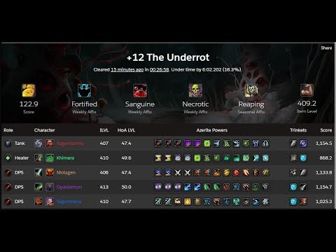 Mythic +12 - Underrot - Blood DK POV - {HBI} Season 2