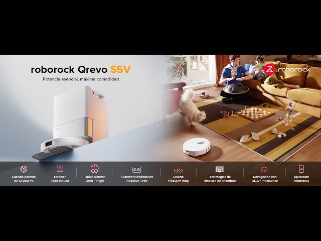 Robot Aspirapolvere e Lavapavimenti Roborock Qrevo S5V Autosvuotamento Navigazione LiDAR 12.000 Pa video