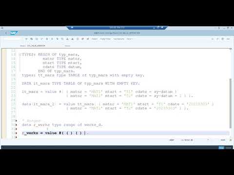 Video 5 - ABAP on HANA - Value Operator Part 1